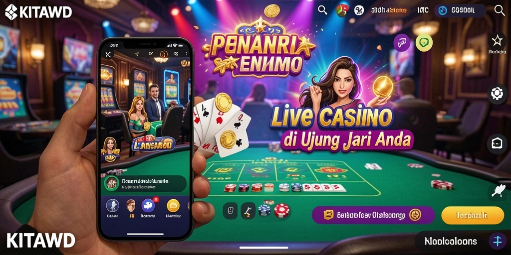 Tampilan menarik dari gameplay Live Casino di KITAWD.