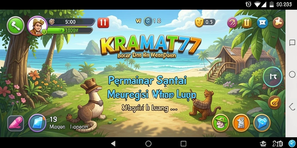 Tampilan gameplay KRAMAT77 yang menarik dan penuh warna.