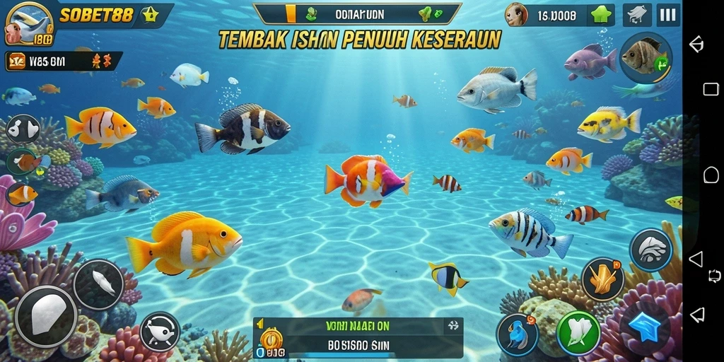 Tampilan menarik dari gameplay Tembak Ikan di SOBET88.